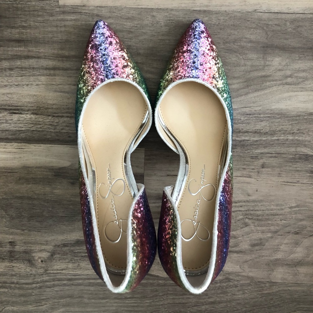 Jessica Simpson Multi-Color Glitter Heels